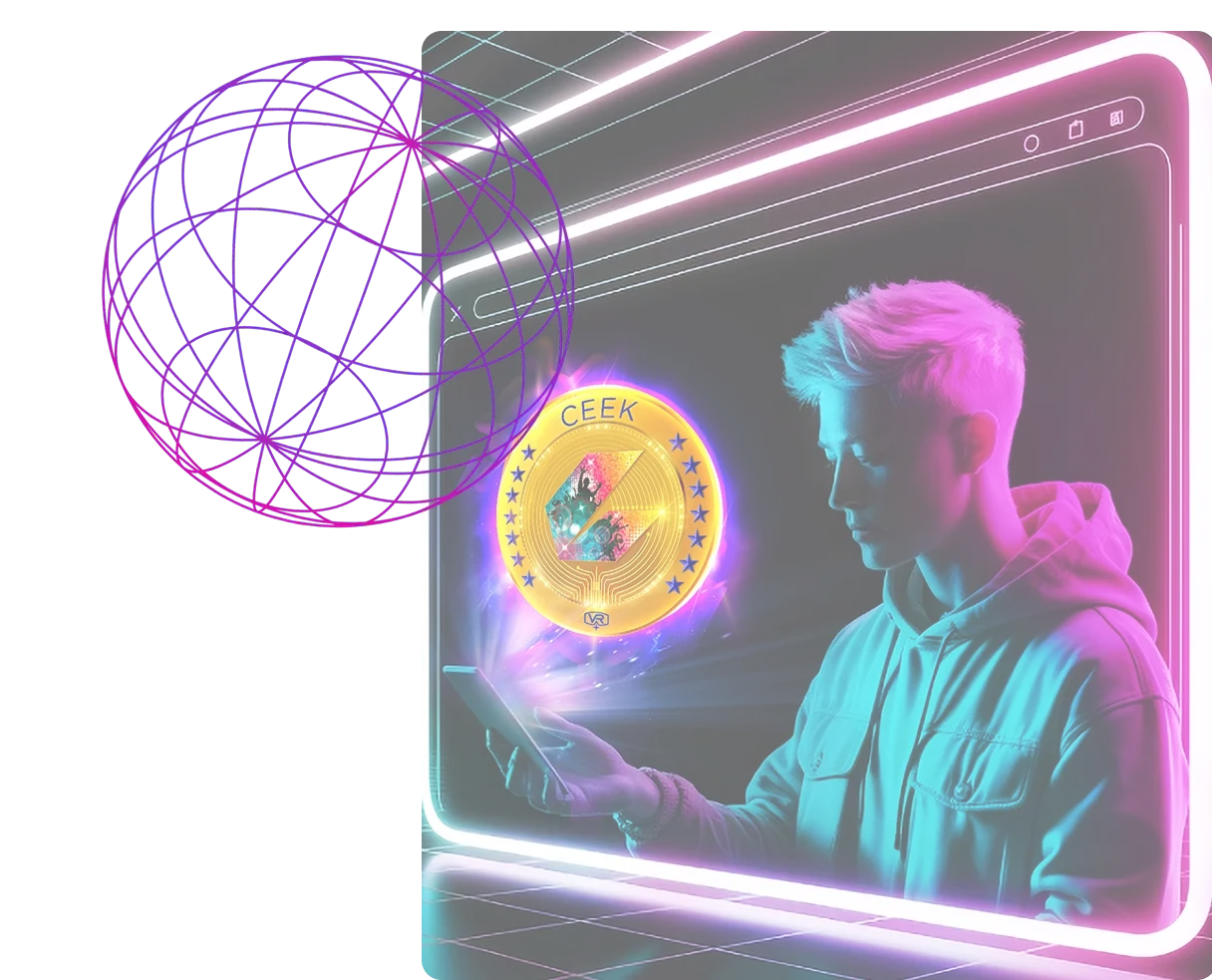 Guy looks at the visualization of the CEEK token