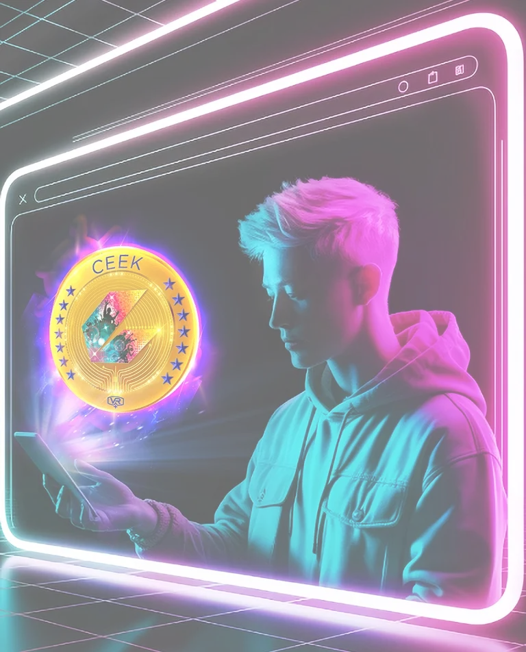 Guy looks at the visualization of the CEEK token