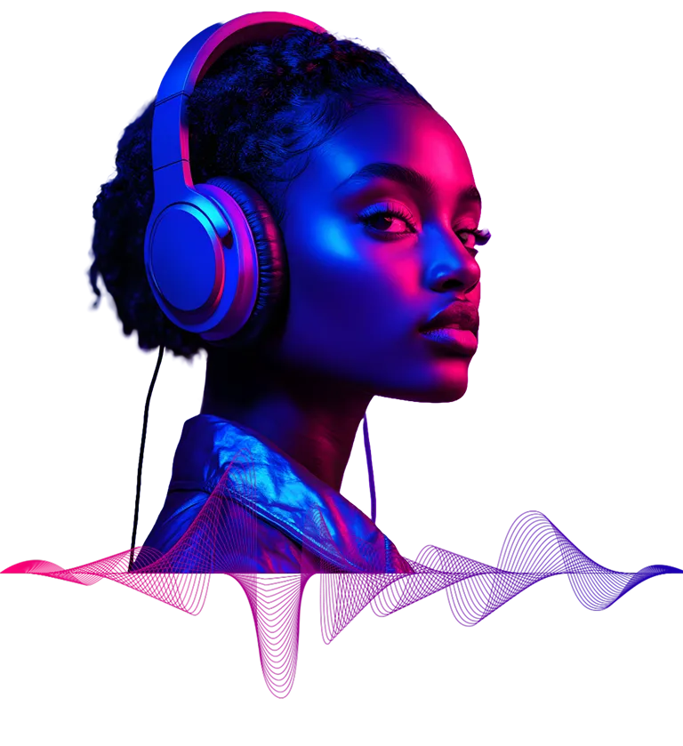 Woman listening a music