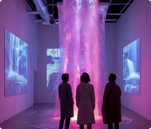 People watching the waterfall